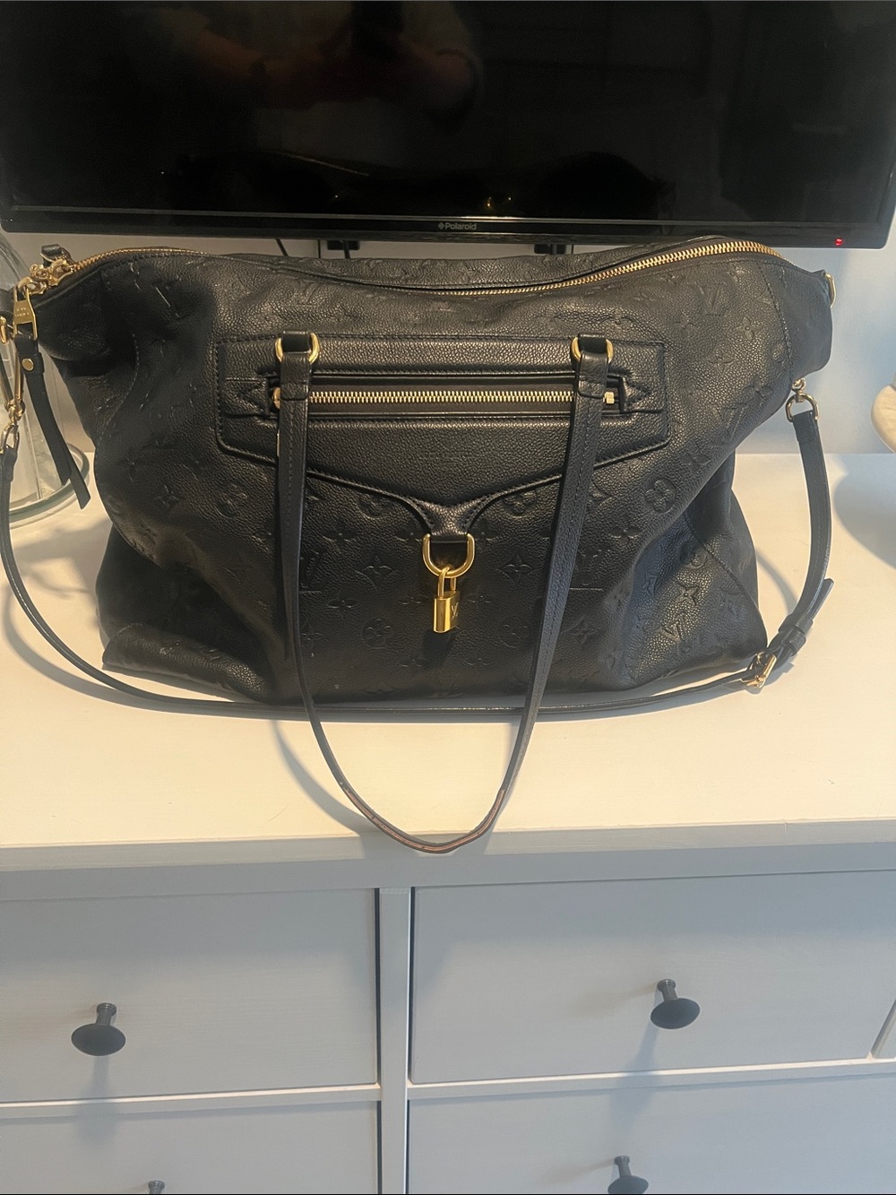 EUC Louis Vuitton Empriente Lumineuse GM Deep Blue Black monogram leather